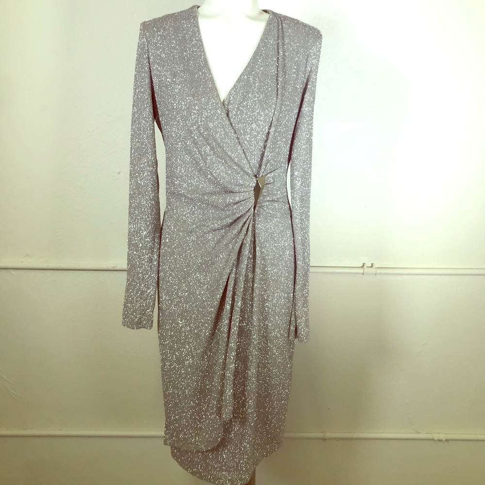calvin klein metallic dress Calvin Klein Metallic Blouson Gown